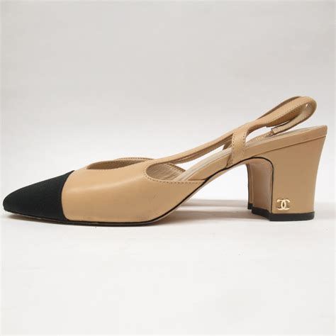 chanel two-tone slingback|chanel style slingback flats.